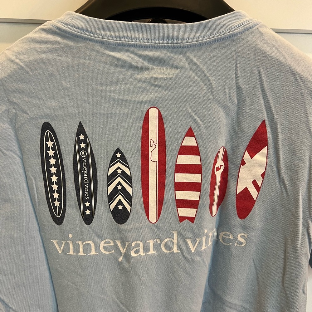 Boys Vineyard Vines Light Blue Surfboard Graphic Tee